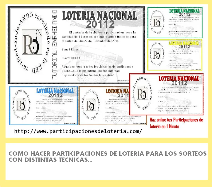 Como hacer Participaciones online de cualquier Sorteo de Loteria ... Como hacer Participaciones online de cualquier Sorteo de Loteria ...