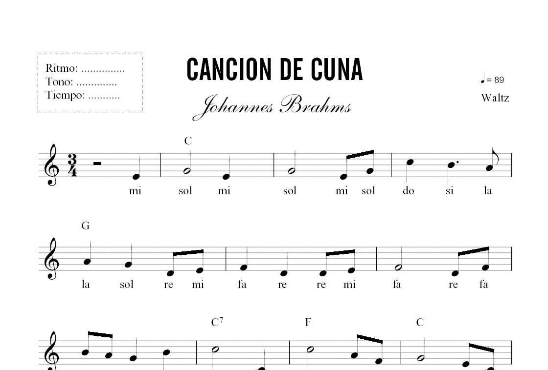 Partitura - Cancion de Cuna