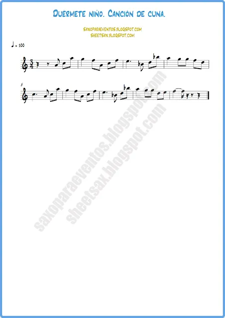 Partitura de duermete niño cancion de cuna para vientos o cuerdas ... Partitura de duermete niño cancion de cuna para vientos o cuerdas ...