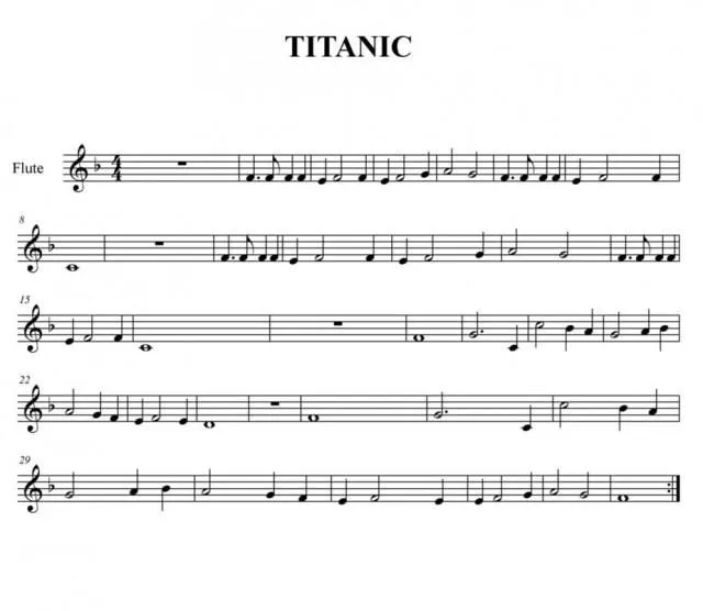 Partitura: Titanic (Flauta) | Toma Partituras Partitura: Titanic (Flauta) | Toma Partituras