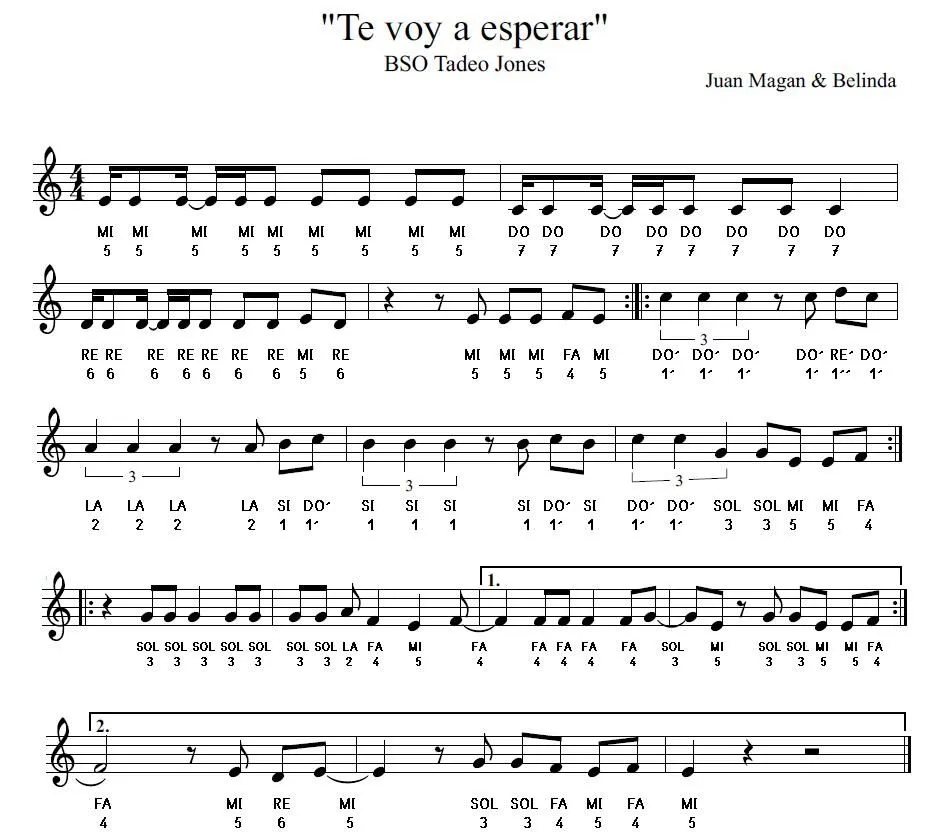 PARTITURAS: 6º: Te voy a esperar