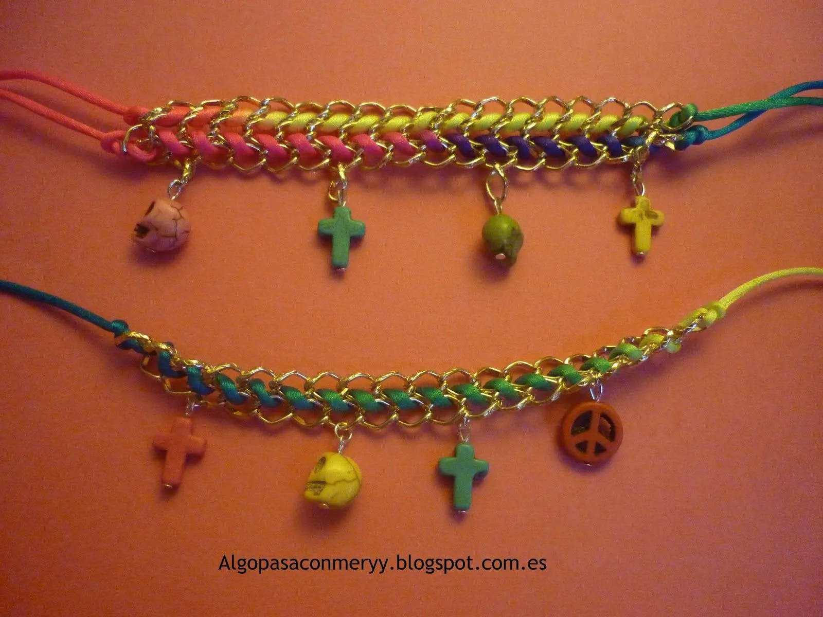 Algo pasa con Mery...: D.I.Y pulsera de colorines neón y cadena Algo pasa con Mery...: D.I.Y pulsera de colorines neón y cadena
