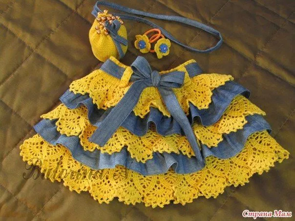 Mis Pasatiempos Amo el Crochet: Falda combinada tejida y en tela ... Mis Pasatiempos Amo el Crochet: Falda combinada tejida y en tela ...