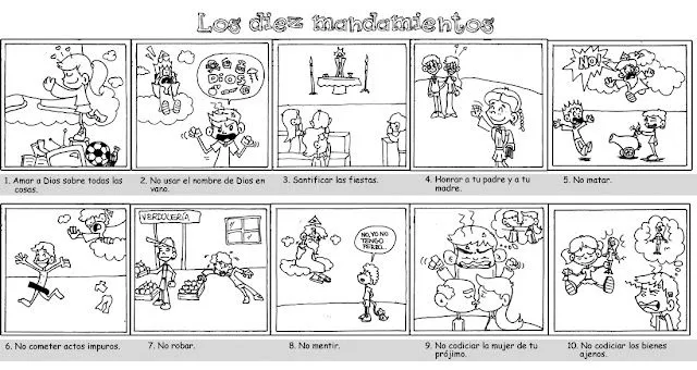 PASATIEMPOS Y CRUCIGRAMAS: Dibujos sobre los 10 Mandamientos para ...