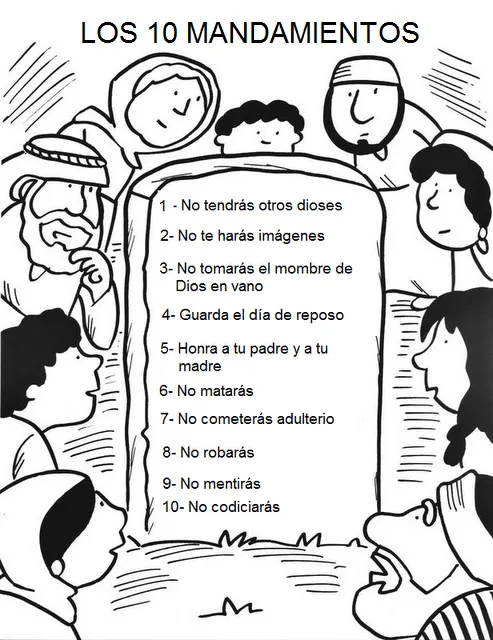 PASATIEMPOS Y CRUCIGRAMAS: Dibujos sobre los 10 Mandamientos