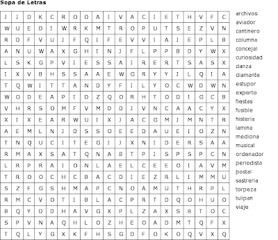 Pasatiempos para Imprimir: Sopa de Letras