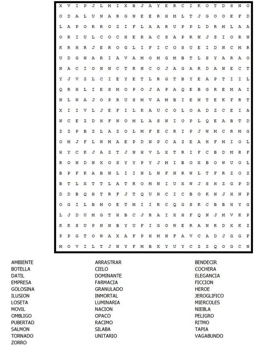Pasatiempos para Imprimir: Sopa de Letras nº 60 Pasatiempos para Imprimir: Sopa de Letras nº 60