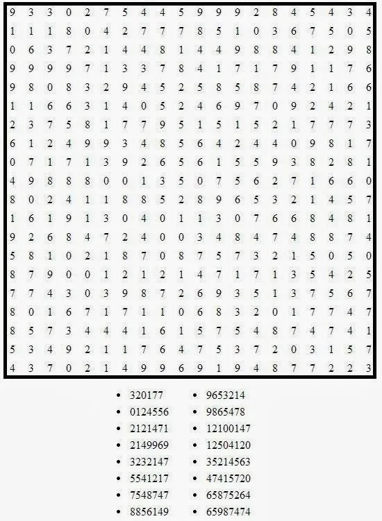 Pasatiempos para Imprimir: Sopa de Números nº 33 | cruzadas ...