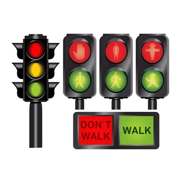 Paseo peatonal de luz roja luz verde identificado palabra clave ...