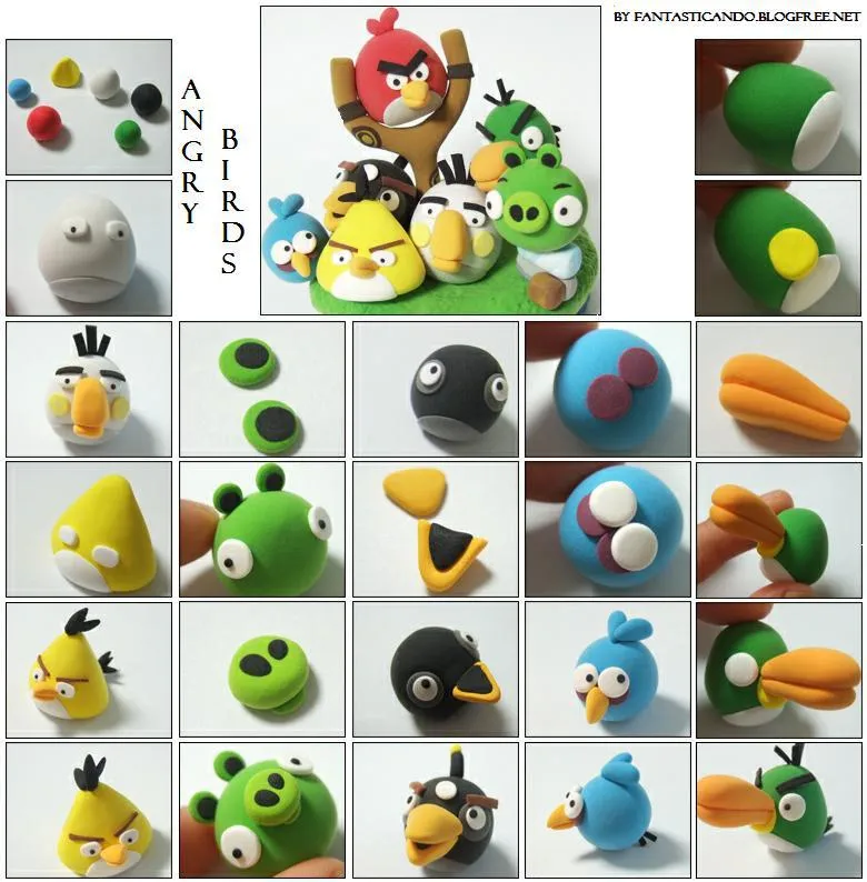 Paso a paso para hacer los angry birds en masa flexible ...