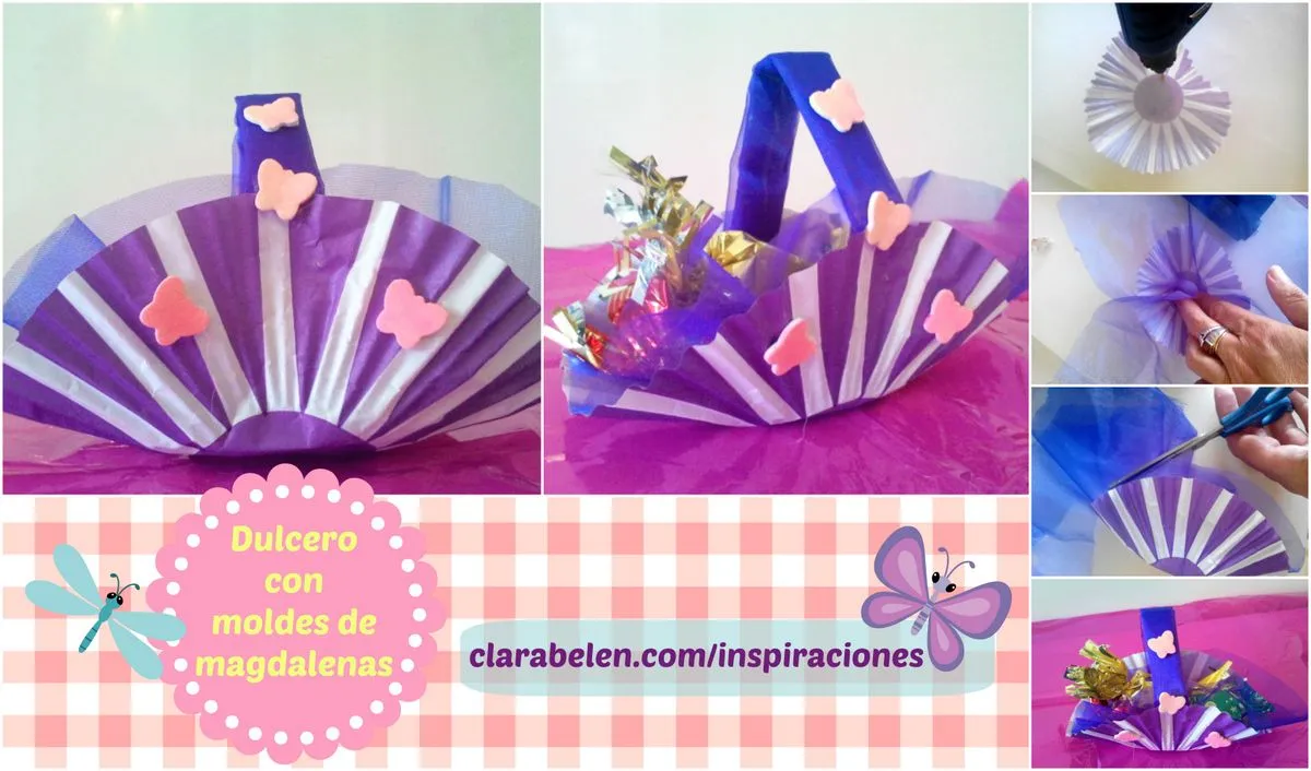 Paso a paso para hacer canasta dulcero con un molde de magdalenas - Inspiraciones: manualidades y reciclaje Paso a paso para hacer canasta dulcero con un molde de magdalenas - Inspiraciones: manualidades y reciclaje