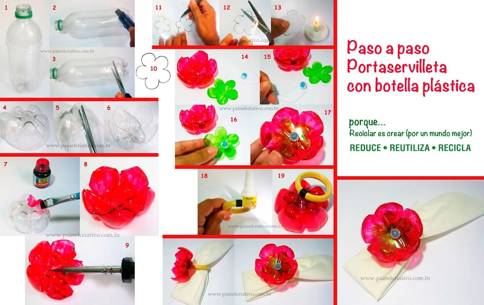 Paso a paso para hacer flores con botellas de plástico. Recicla ... Paso a paso para hacer flores con botellas de plástico. Recicla ...