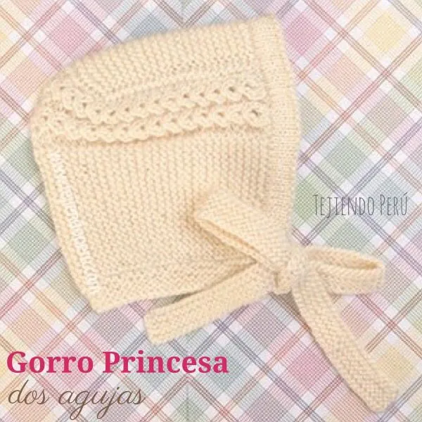 Paso a paso: gorro princesa tejido en dos agujas o palitos para ...