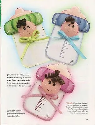 Biberones para baby shower foami - Imagui