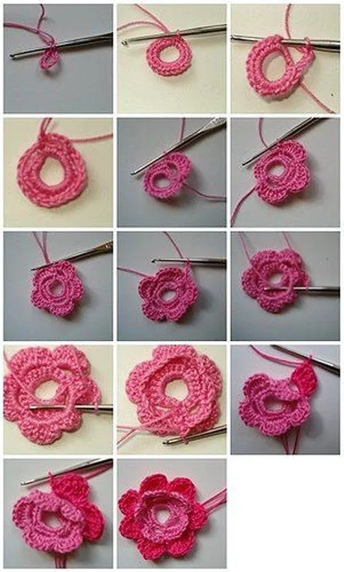 Hacer una flor a crochet paso a paso - Imagui Hacer una flor a crochet paso a paso - Imagui