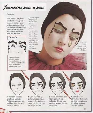 PASO A PASO CON JEANNINE: maquillaje de Fantasia mimo (caras Pintadas)
