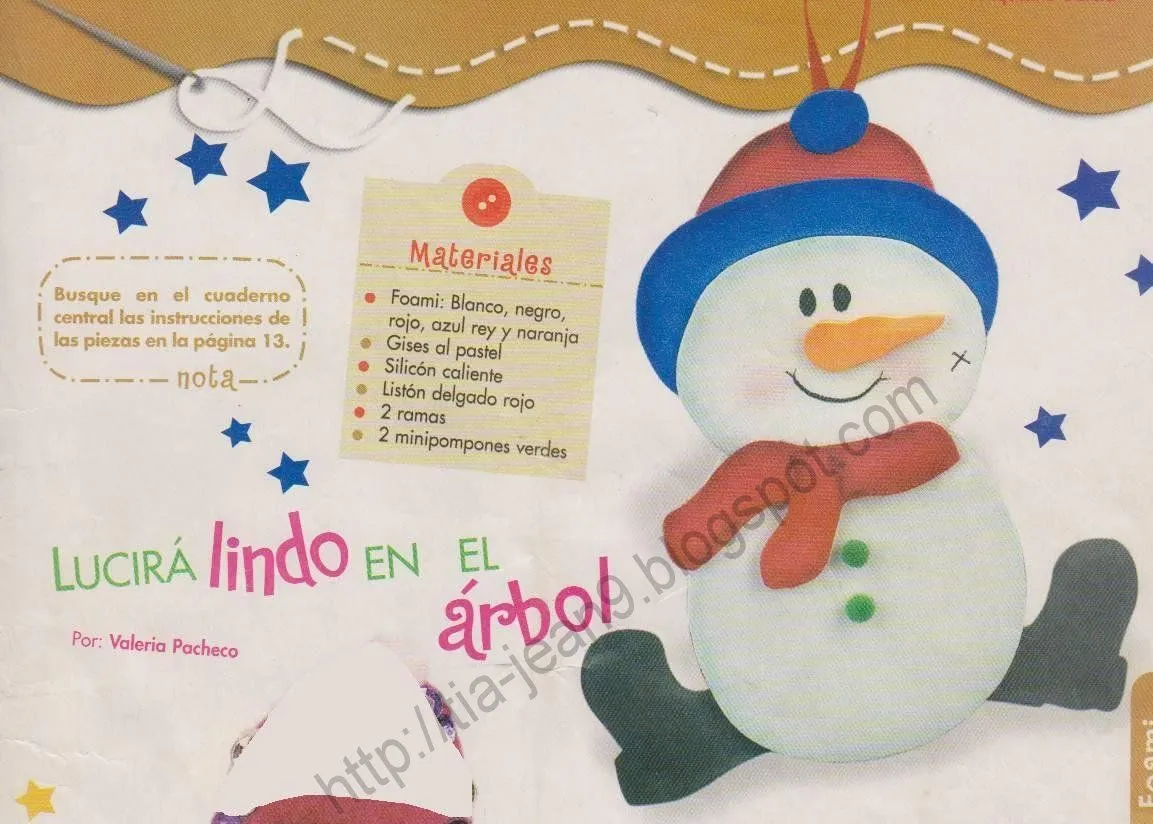 PASO A PASO CON JEANNINE: MUÑECO DE NIEVE goma eva PASO A PASO CON JEANNINE: MUÑECO DE NIEVE goma eva