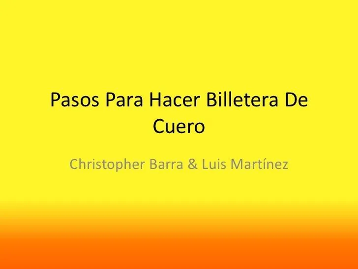 Pasos para hacer billetera de cuero