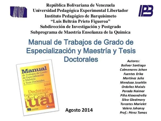 Pasos para realizar un trabajo de grado. Manual UPEL.Manual de especi… Pasos para realizar un trabajo de grado. Manual UPEL.Manual de especi…