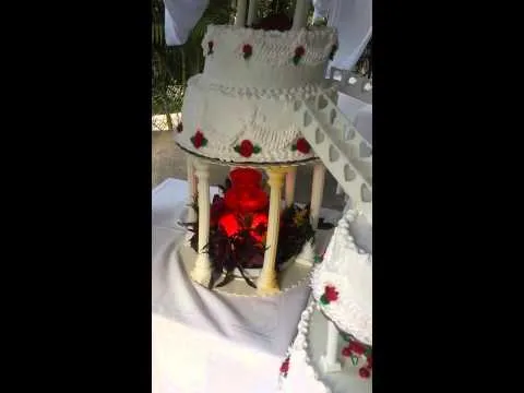 Pastel de Boda: Modelo fuente y dobles escaleras - YouTube