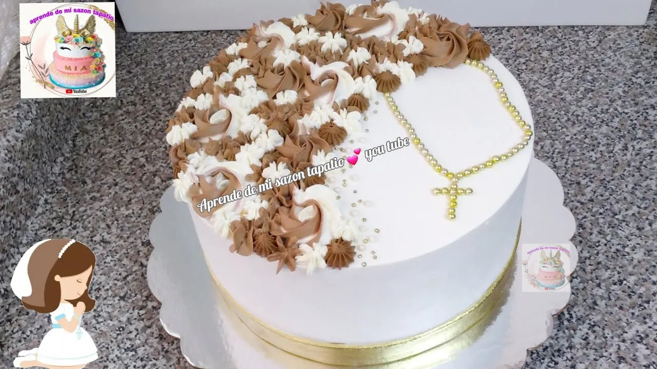 pastel para primera comunión / decoración de torta para primera comunión -  YouTube
