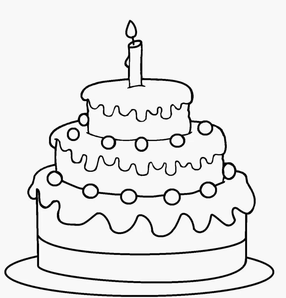 Pastel De Cumpleaños Normal para colorear, imprimir e dibujar –ColoringOnly.Com Pastel De Cumpleaños Normal para colorear, imprimir e dibujar –ColoringOnly.Com