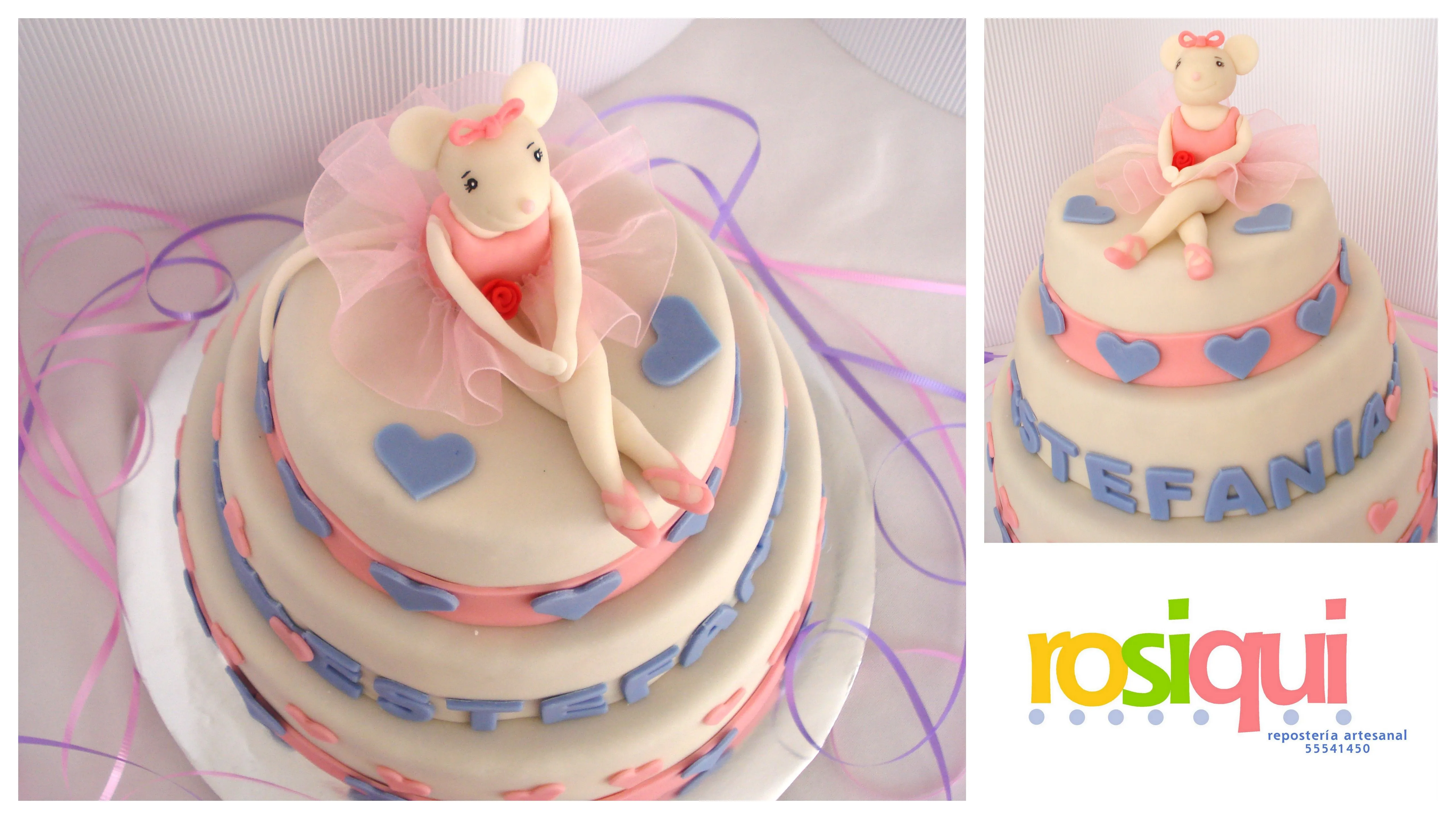 pastel de fondant Angelina Ballerina | rosiqui