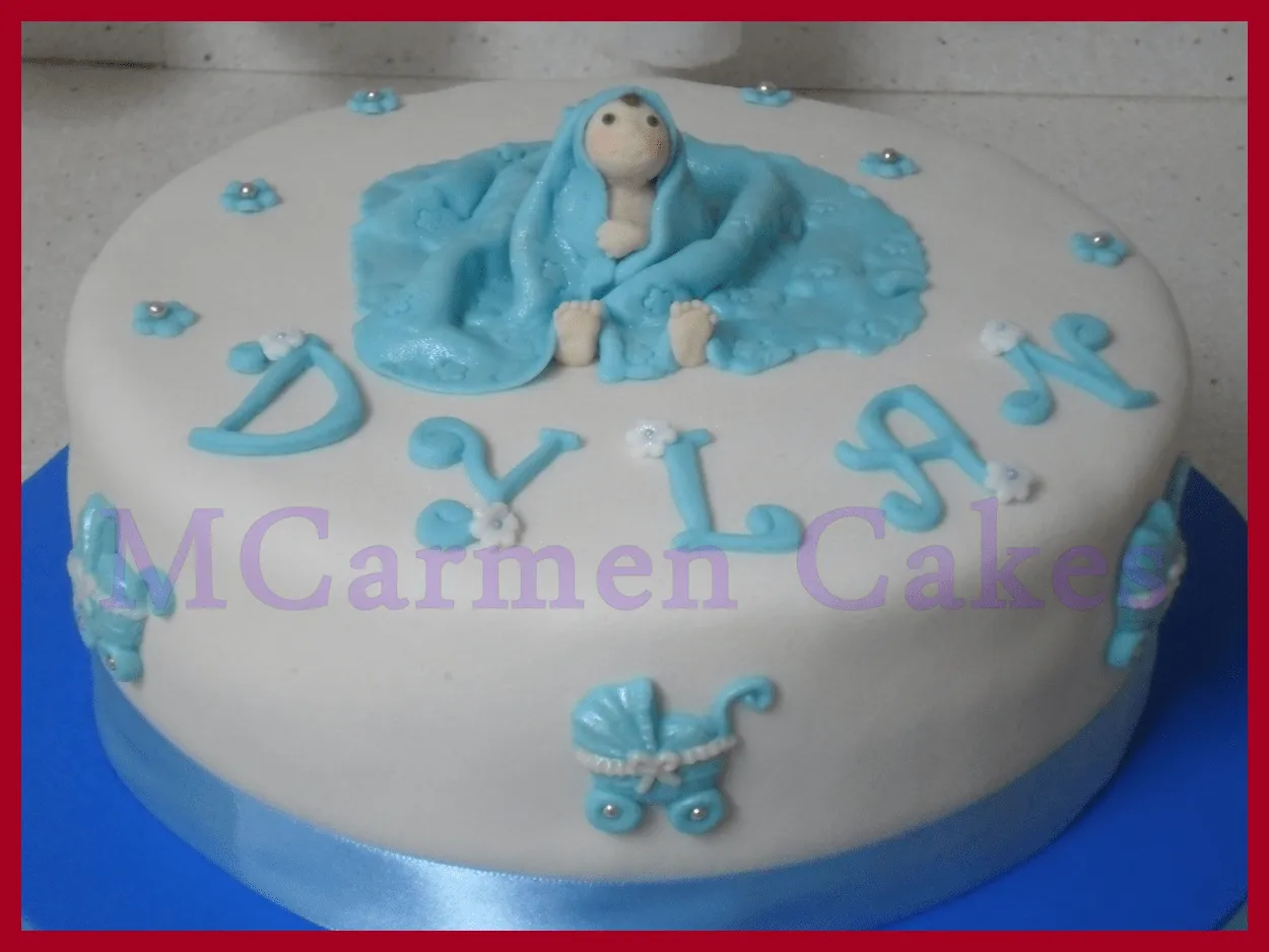 Pastel de fondant para baby shower - Imagui