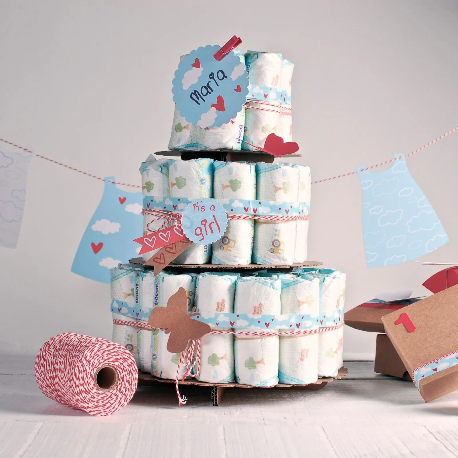 el blog de Self Packaging: Cómo hacer un pastel de pañales el blog de Self Packaging: Cómo hacer un pastel de pañales