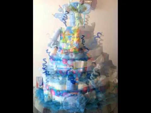 Como hacer un pastel de pañales para el baby shower de conejito ...
