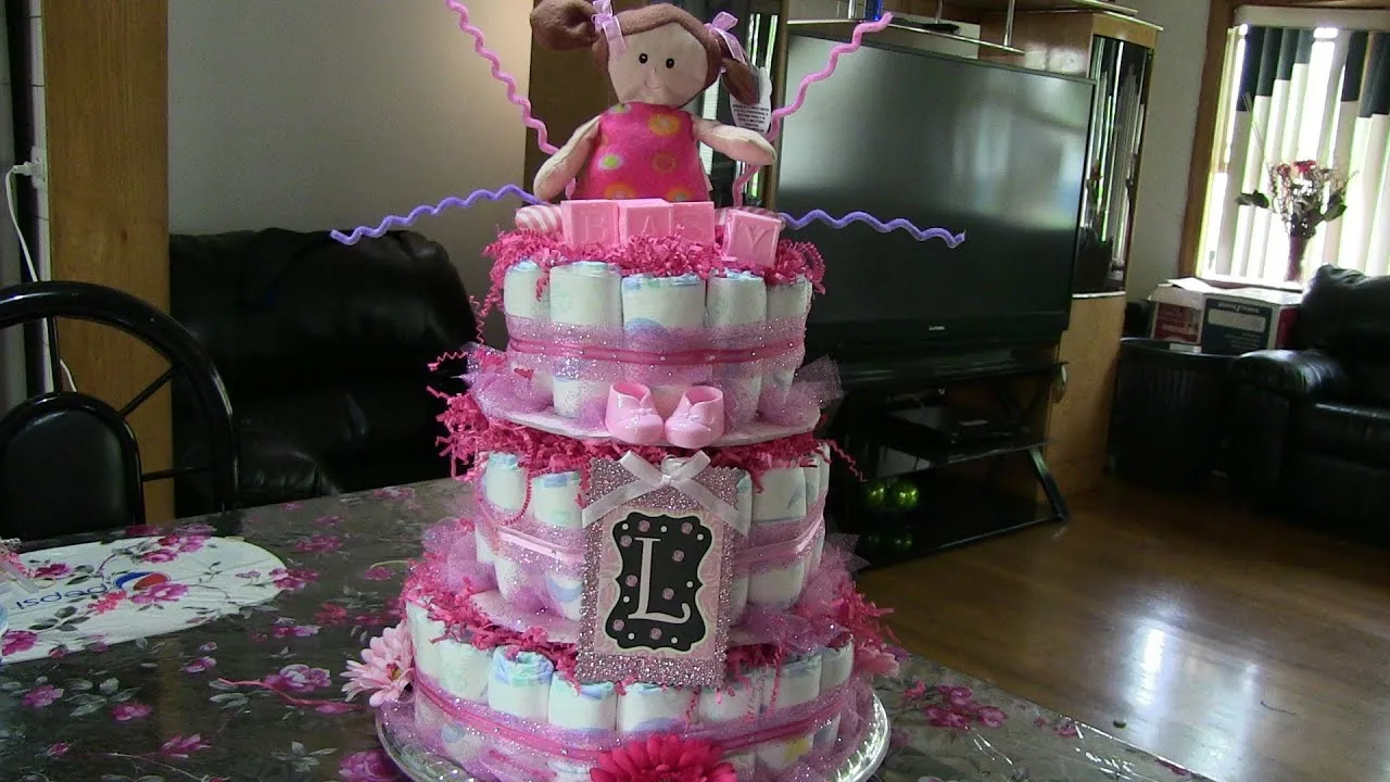 COMO HACER UN PASTEL DE PAñALES PARA BABY SHOWER HOW TO MAKE ...