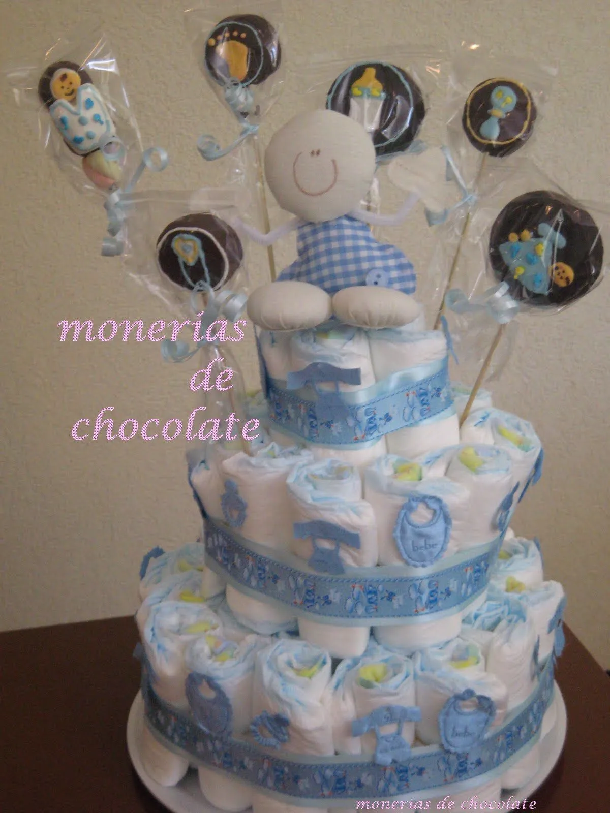 Pastel de pañales de baby shower para niño - Imagui