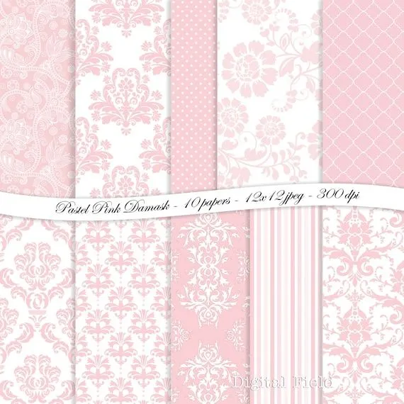 Pastel Rosa Damasco scrapbooking digital papel por digitalfield Pastel Rosa Damasco scrapbooking digital papel por digitalfield