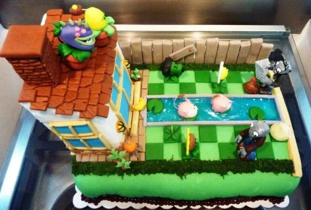Pastel de plantas vs. zombies | La Guarida Geek Pastel de plantas vs. zombies | La Guarida Geek