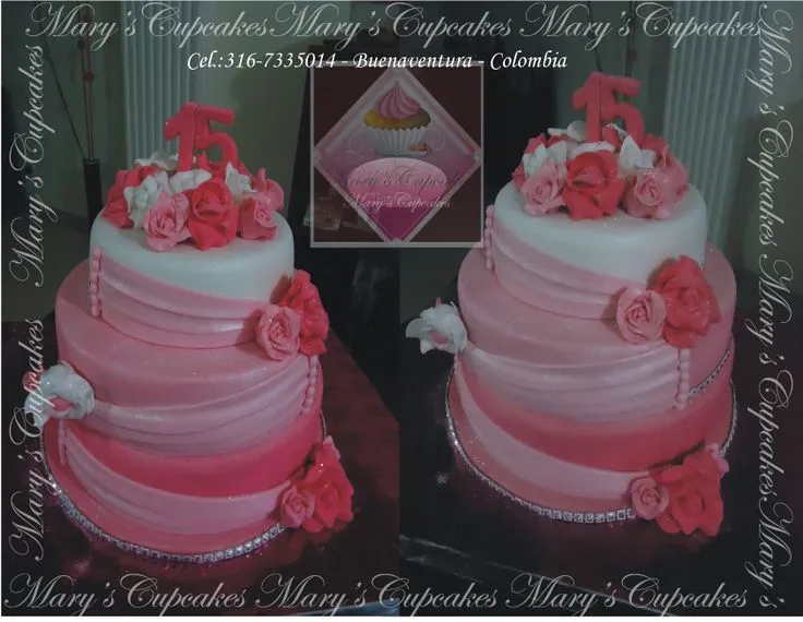 PASTEL PARA XV AÑOS EN ROSA, FUCSIA Y BLANCO CON ROSAS MODELADAS ... PASTEL PARA XV AÑOS EN ROSA, FUCSIA Y BLANCO CON ROSAS MODELADAS ...