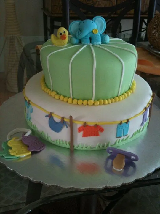 Baby shower niño pastel fondant - Imagui