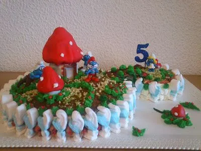 Pasteles decorados de los pitufos - Imagui