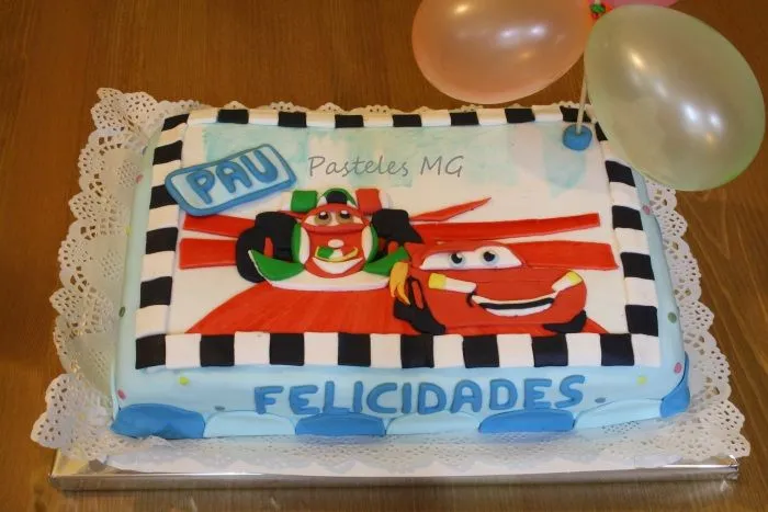 Pasteles MG: Tarta Cars 2. Rayo McQueen y Francesco Bernoulli.