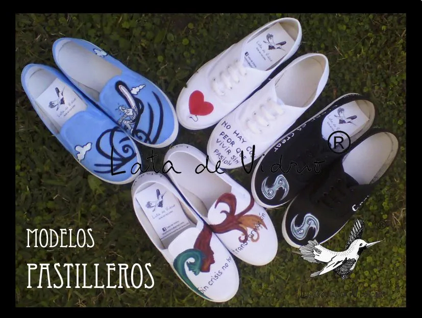 Las pastillas del abuelo | Lata de Vidrio, zapatillas pintadas