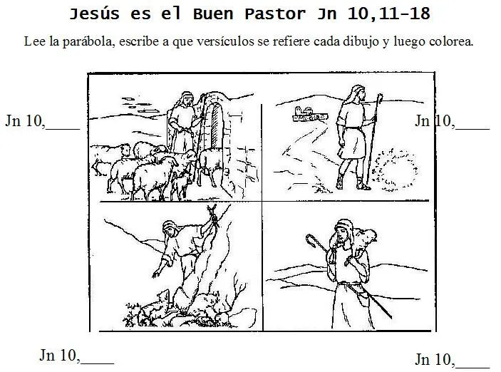 El buen pastor para colorear - Imagui