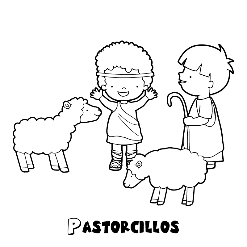 Pastorcillos para colorear. Colorear con niños. Ocio en casa ... Pastorcillos para colorear. Colorear con niños. Ocio en casa ...