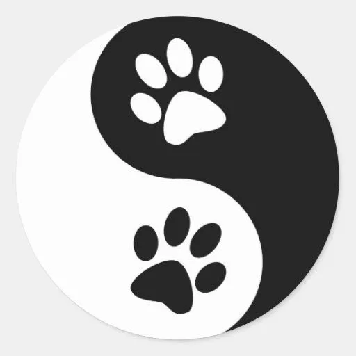 Patas do cão de Yin Yang Canecas | Zazzle