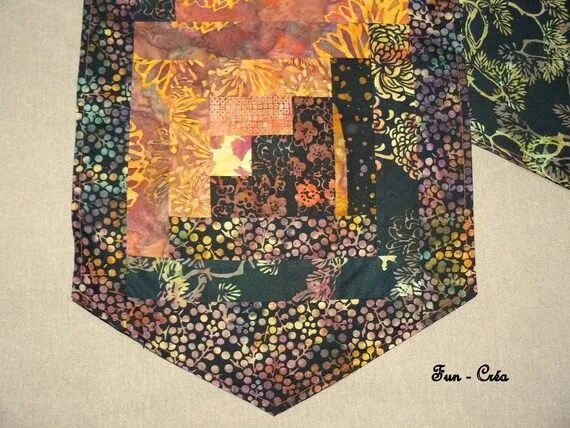 patchworck style log cabin quilt finish by Patchdeco on Etsy