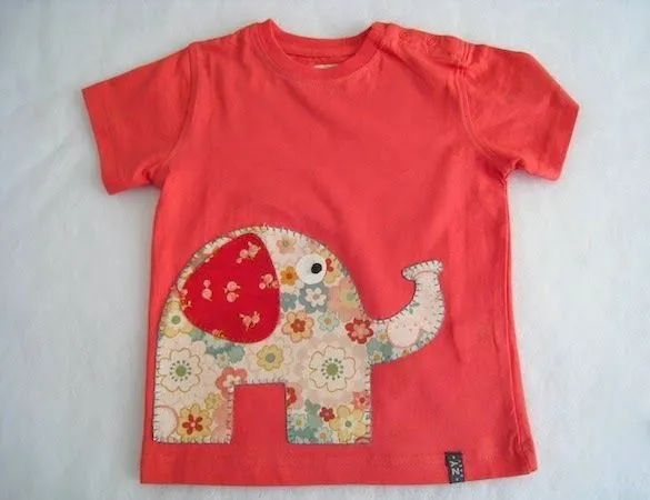 Patchwork by Elektra Z: Camiseta coral con elefante