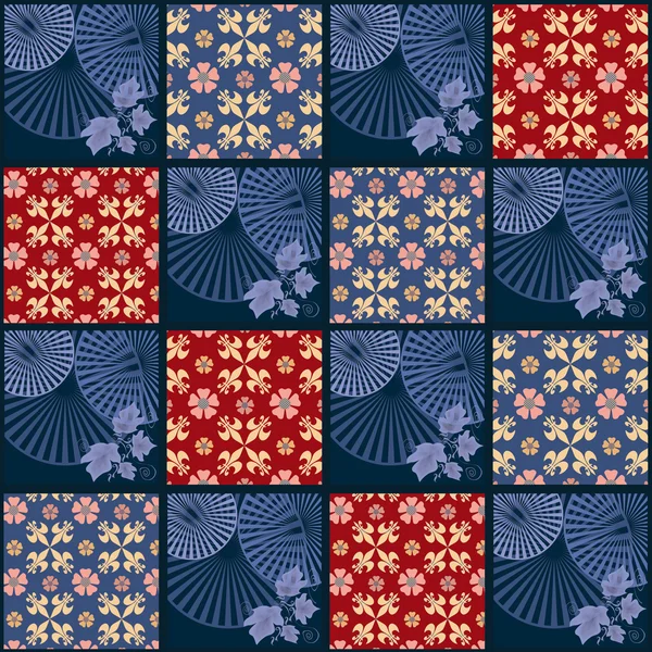 Patchwork tela floral cuadros retro textura patrón backgrou — Foto ...