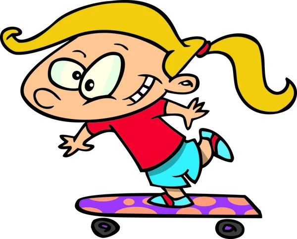 Patín de chica de dibujos animados — Vector stock © ronleishman ...