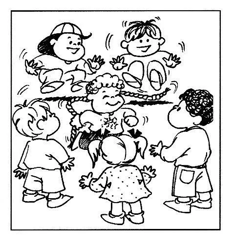 Niños jugando a la cuerda para colorear - Imagui Niños jugando a la cuerda para colorear - Imagui