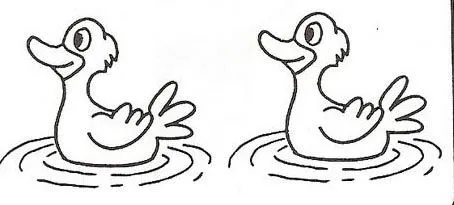 Patitos nadando para colorear - Imagui