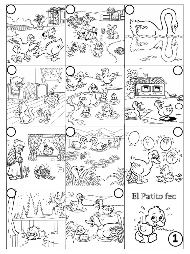 El Pato Feo Dibujos para Secuencia | PDF