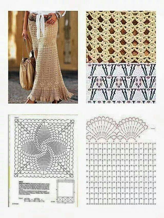 Patrón #674: Falda tejida a Crochet ~ CTejidas [Crochet y Dos Agujas]